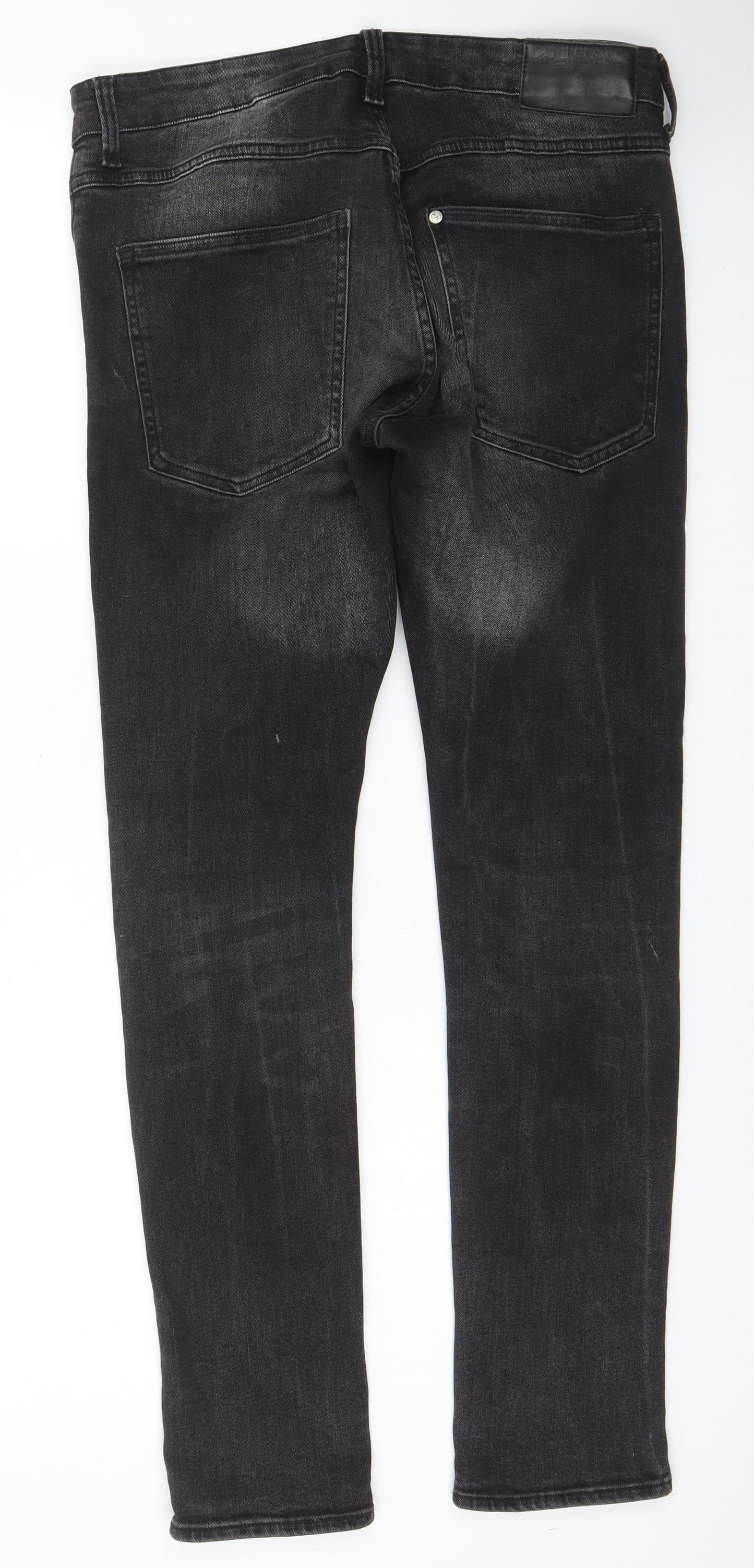 Denim & Co. Mens Black Cotton Skinny Jeans Size 32 in L32 in Regular Button