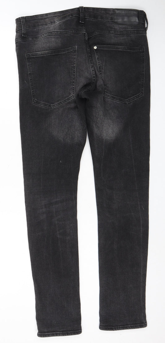 Denim & Co. Mens Black Cotton Skinny Jeans Size 32 in L32 in Regular Button