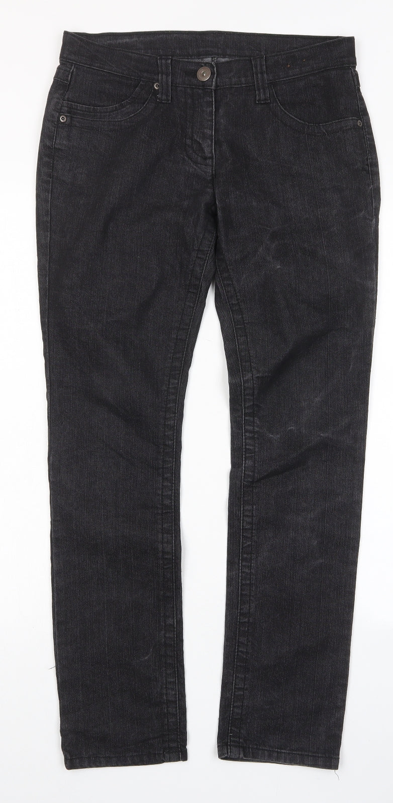 Dorothy Perkins Womens Black Cotton Skinny Jeans Size 10 L28 in Regular Zip