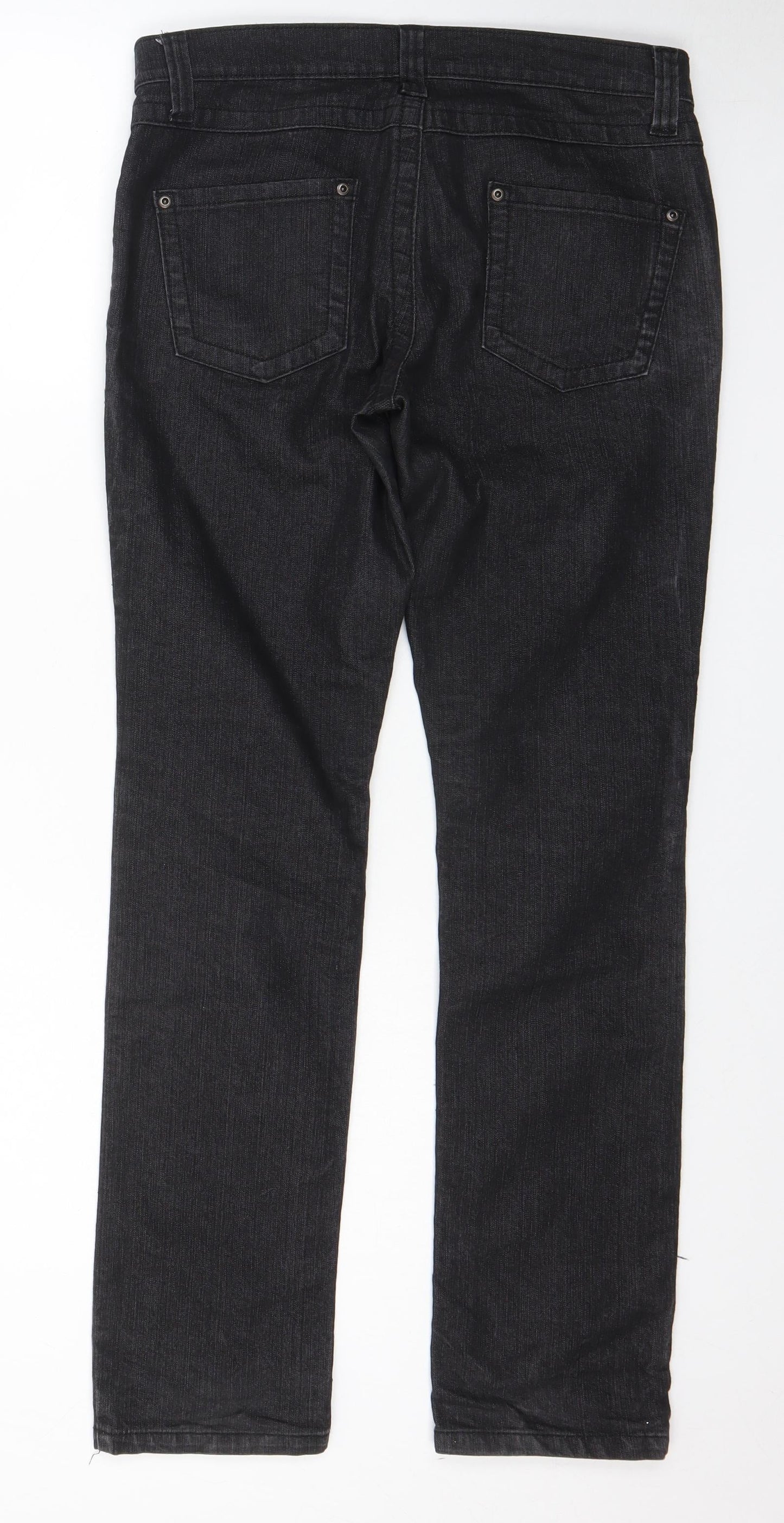 Dorothy Perkins Womens Black Cotton Skinny Jeans Size 10 L28 in Regular Zip