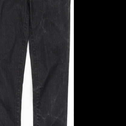 Dorothy Perkins Womens Black Cotton Skinny Jeans Size 10 L28 in Regular Zip