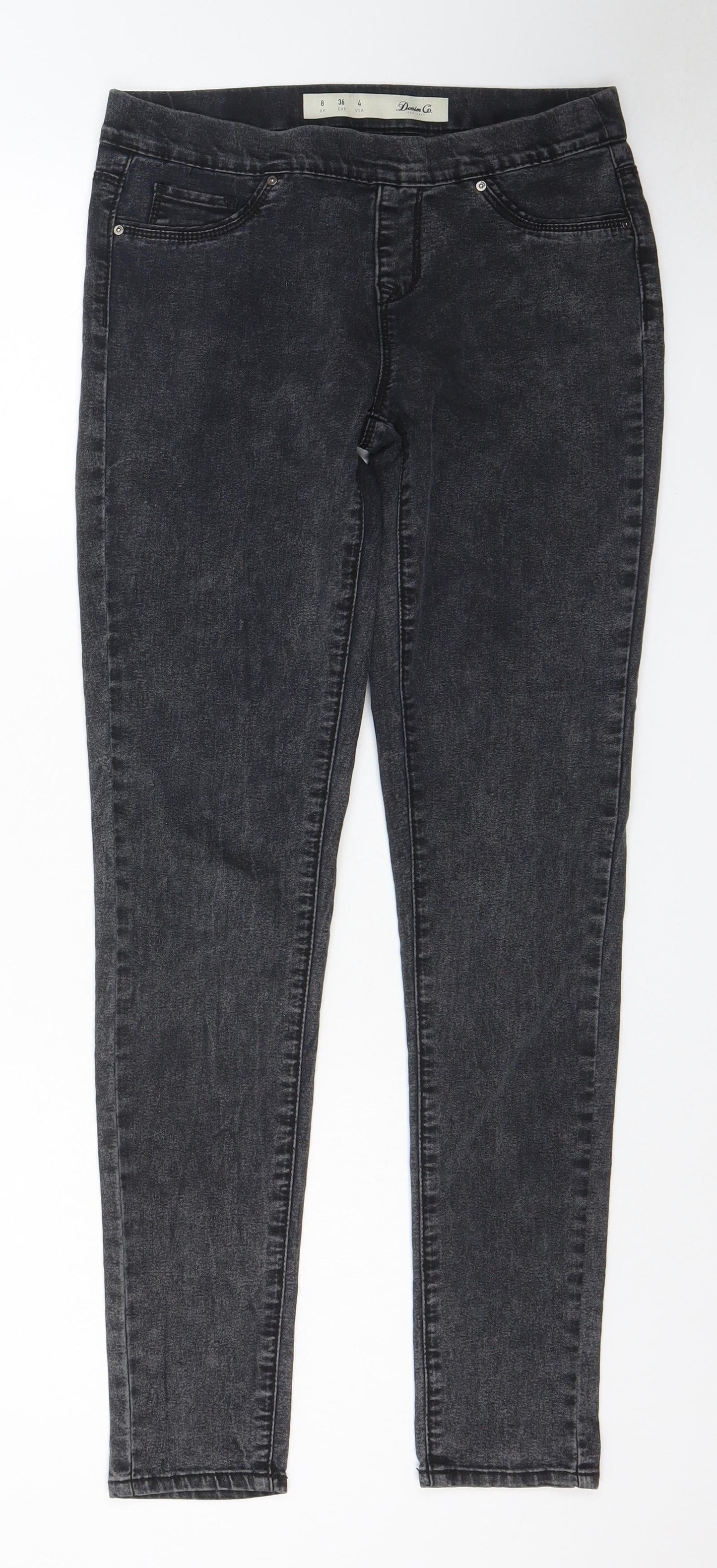 Denim & Co. Womens Black Cotton Jegging Jeans Size 8 L27 in Regular