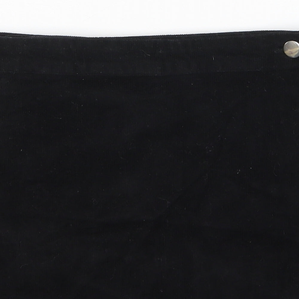 ASOS Womens Black Cotton Wrap Skirt Size 10 Button