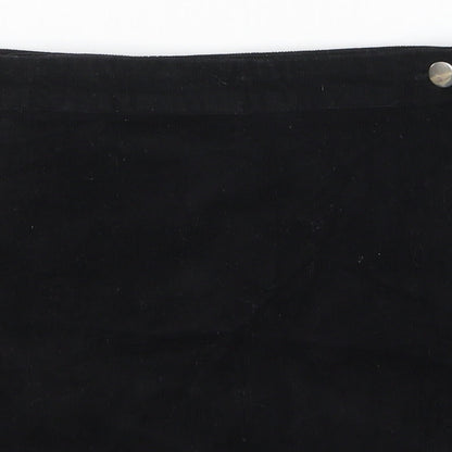 ASOS Womens Black Cotton Wrap Skirt Size 10 Button