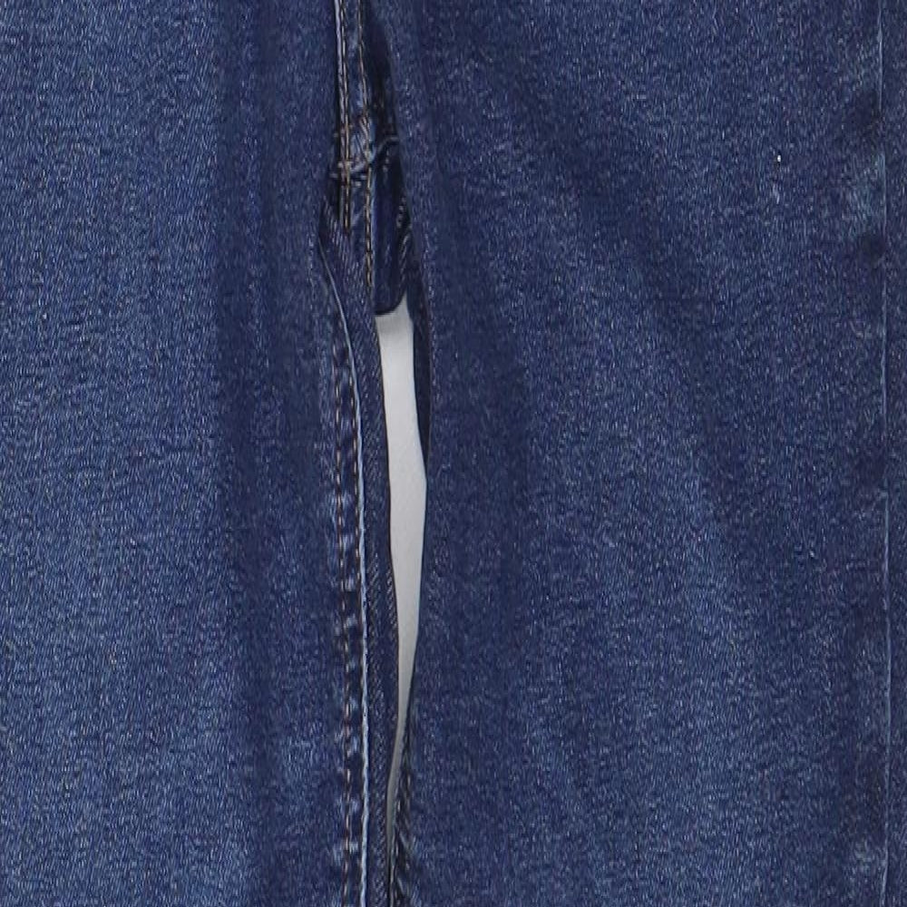 Topshop Womens Blue Cotton Skinny Jeans Size 28 in L32 in Regular Zip