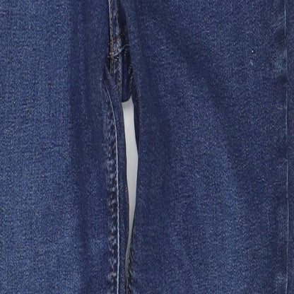 Topshop Womens Blue Cotton Skinny Jeans Size 28 in L32 in Regular Zip