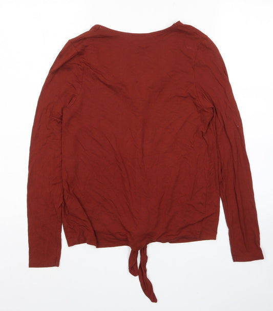 Womens UK Size 10 New Look Brown Basic Button-Up