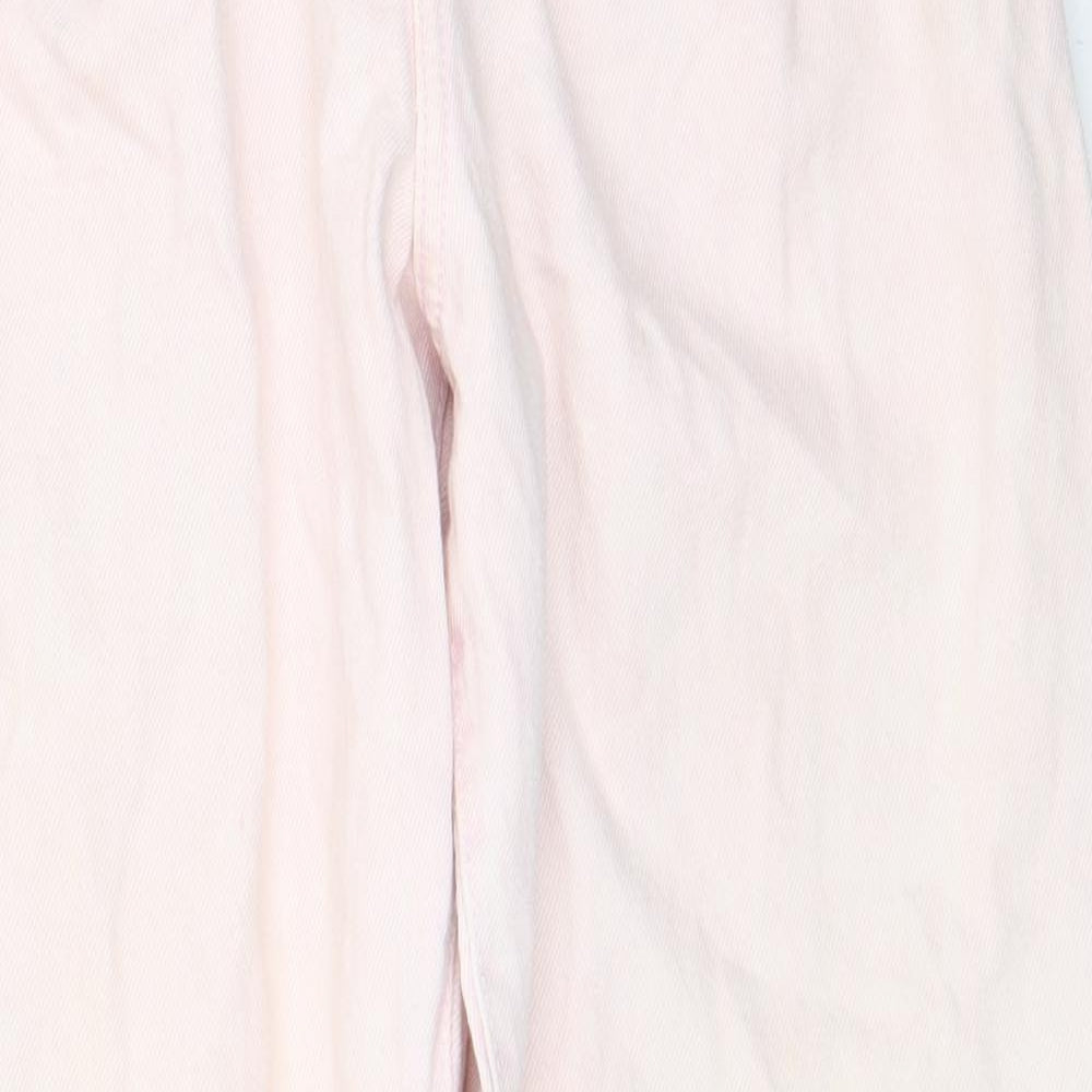 Pull&Bear Womens Pink Cotton Straight Jeans Size 4 L27 in Regular Zip