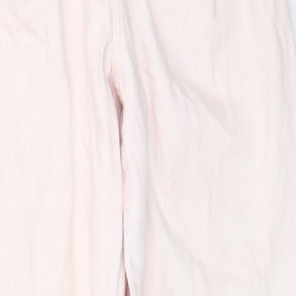Pull&Bear Womens Pink Cotton Straight Jeans Size 4 L27 in Regular Zip