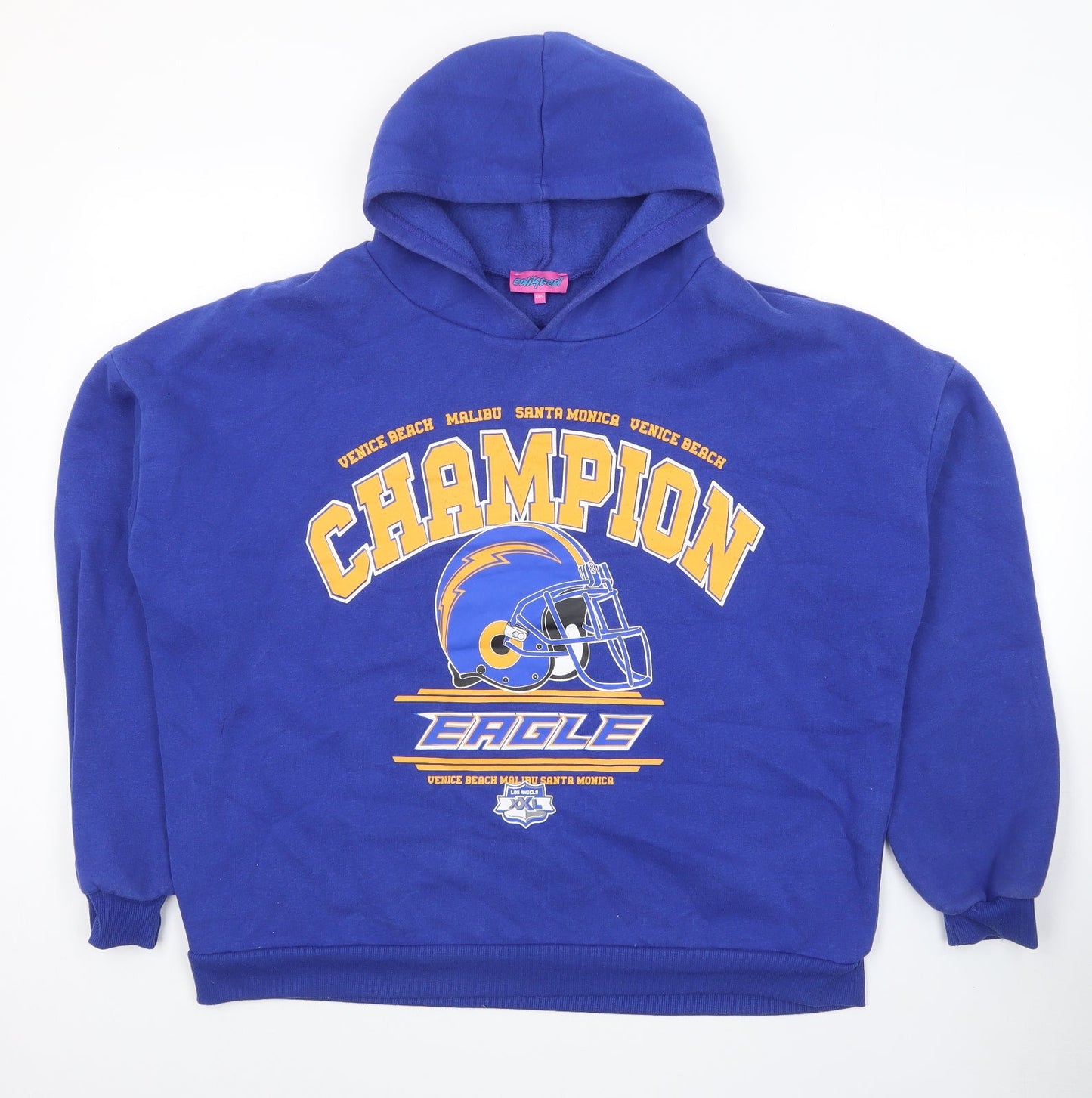 Edikted Womens Blue Viscose Pullover Hoodie Size XS Pullover - Champion Eagle Size XS/S