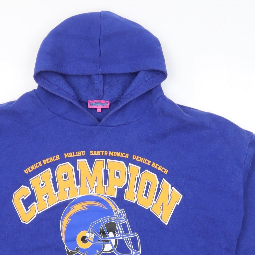 Edikted Womens Blue Viscose Pullover Hoodie Size XS Pullover - Champion Eagle Size XS/S