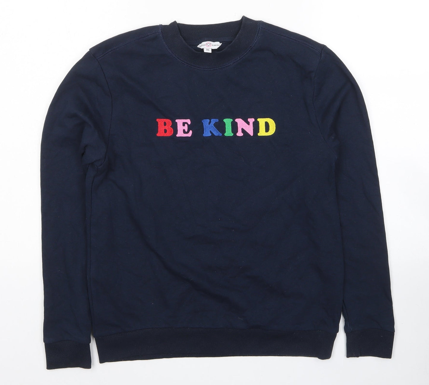Neon Sheep Womens Blue Cotton Pullover Sweatshirt Size XS Pullover - Be Kind