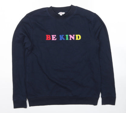 Neon Sheep Womens Blue Cotton Pullover Sweatshirt Size XS Pullover - Be Kind