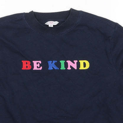 Neon Sheep Womens Blue Cotton Pullover Sweatshirt Size XS Pullover - Be Kind