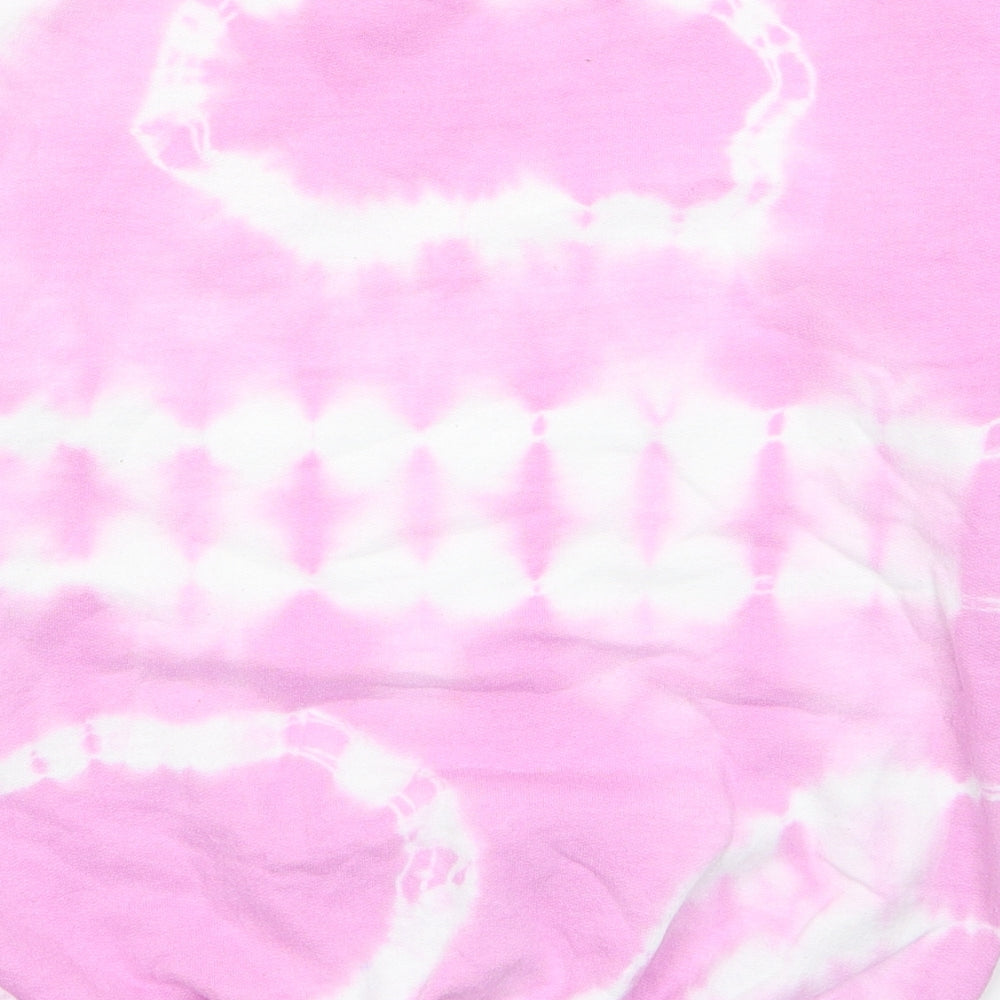 Gildan Girls Pink Cotton Pullover Hoodie Size L Pullover - Tie Dye