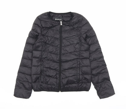 Stradivarius Womens Black Puffer Jacket Coat Size S Zip