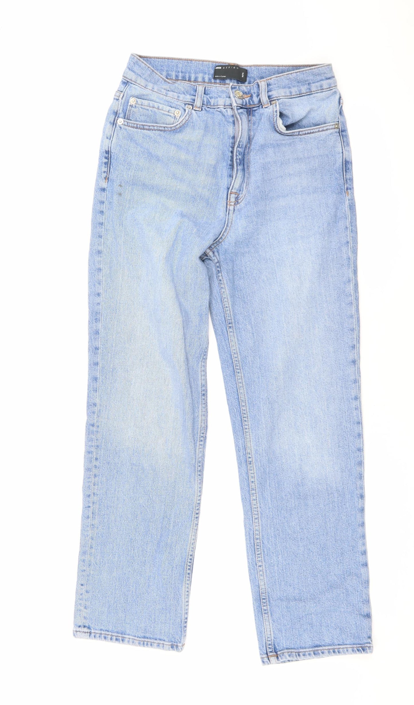 ASOS Womens Blue Cotton Straight Jeans Size 28 L26 in Regular Zip