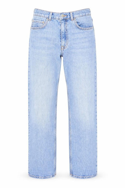 ASOS Womens Blue Cotton Straight Jeans Size 28 L26 in Regular Zip