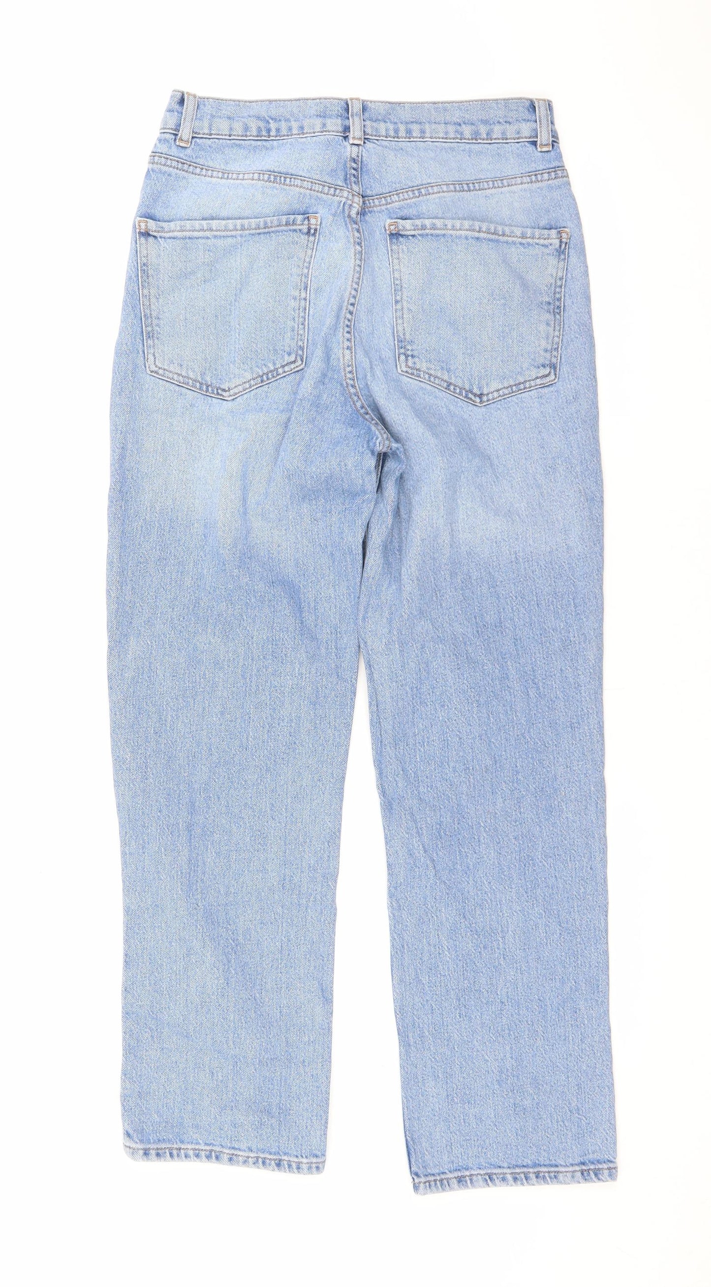 ASOS Womens Blue Cotton Straight Jeans Size 28 L26 in Regular Zip