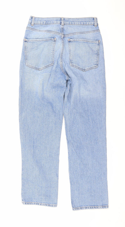 ASOS Womens Blue Cotton Straight Jeans Size 28 L26 in Regular Zip