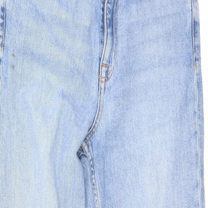 ASOS Womens Blue Cotton Straight Jeans Size 28 L26 in Regular Zip