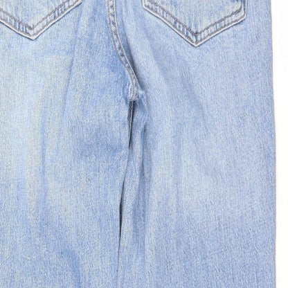 ASOS Womens Blue Cotton Straight Jeans Size 28 L26 in Regular Zip