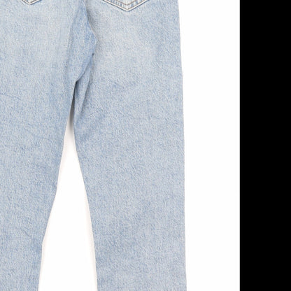 Topshop Womens Blue Cotton Straight Jeans Size 28 L23 in Regular Zip