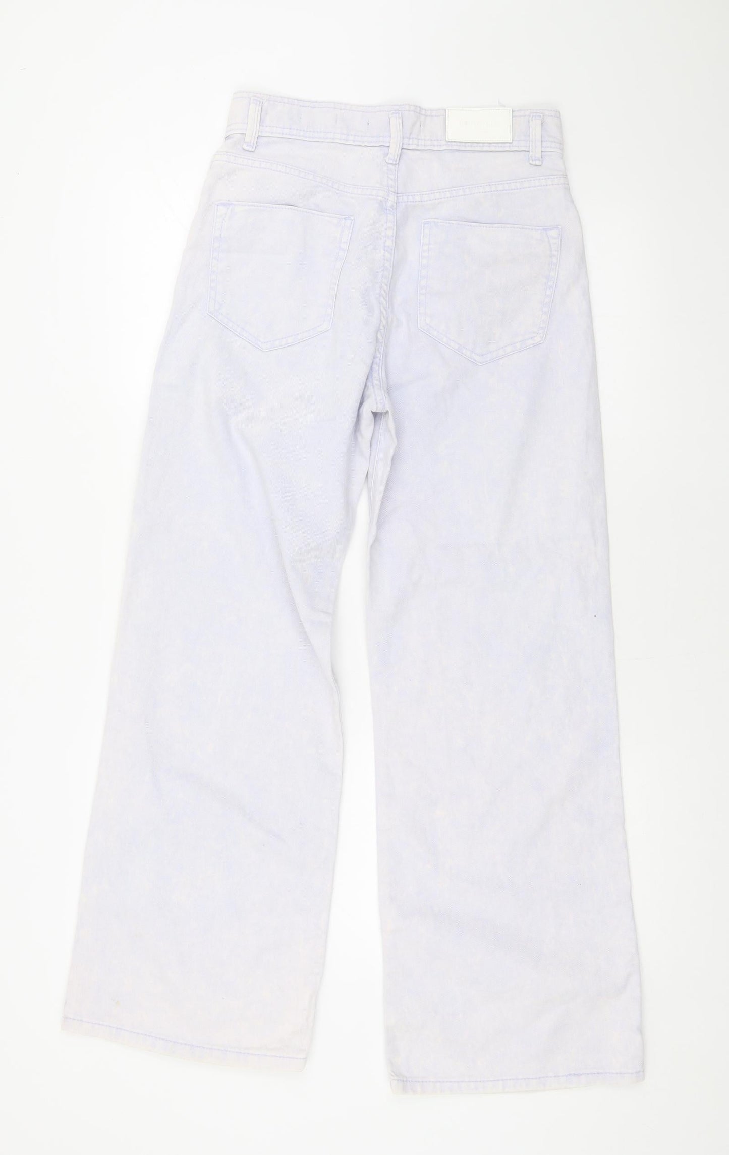 Outfitters Womens Ivory Geometric Cotton Flared Jeans Size 28 L29 in Regular Zip