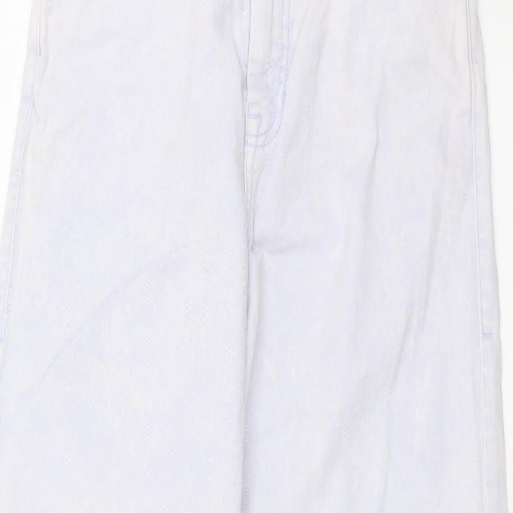 Outfitters Womens Ivory Geometric Cotton Flared Jeans Size 28 L29 in Regular Zip