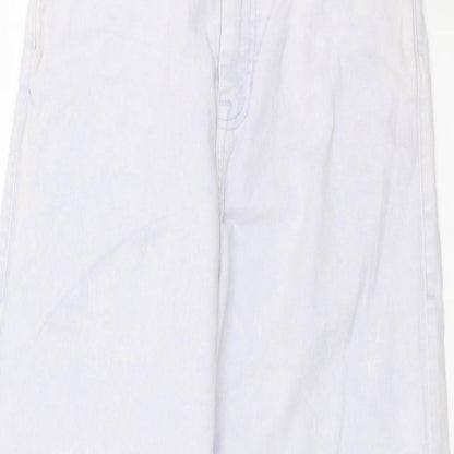 Outfitters Womens Ivory Geometric Cotton Flared Jeans Size 28 L29 in Regular Zip