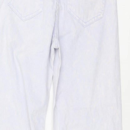 Outfitters Womens Ivory Geometric Cotton Flared Jeans Size 28 L29 in Regular Zip