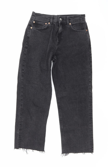 ASOS Womens Black Cotton Straight Jeans Size 28 L23 in Regular Zip