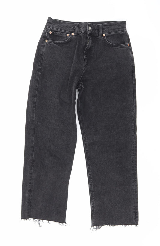 ASOS Womens Black Cotton Straight Jeans Size 28 L23 in Regular Zip