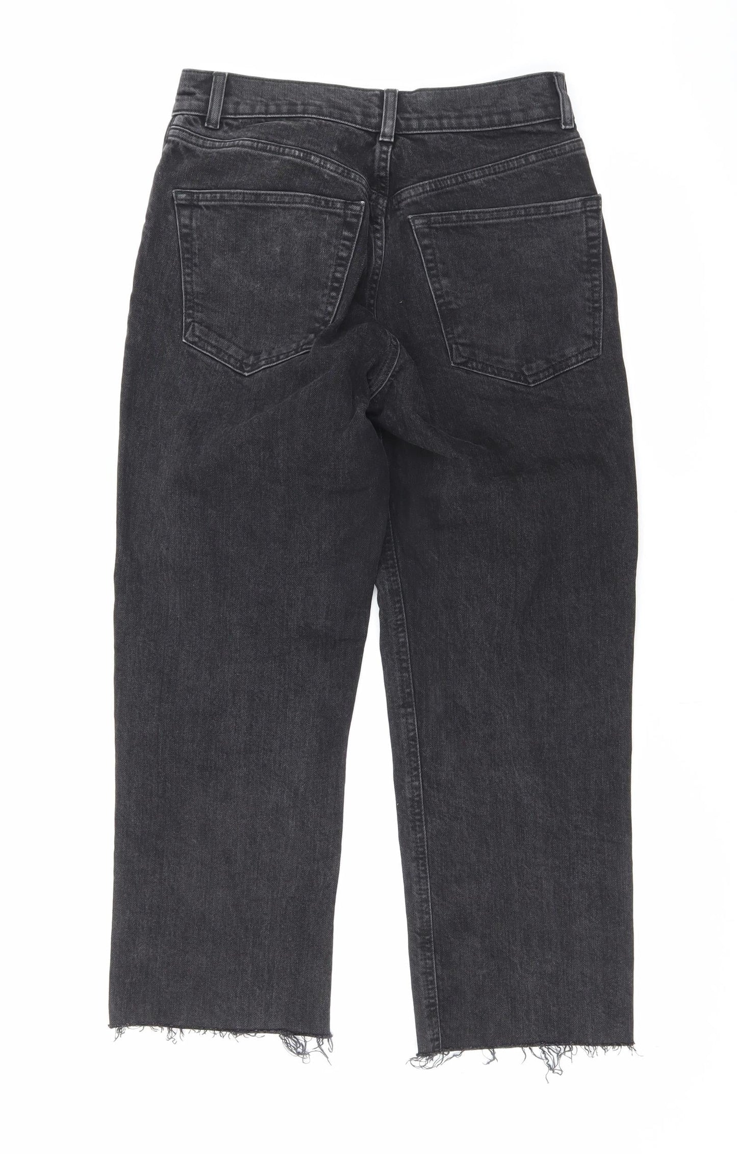 ASOS Womens Black Cotton Straight Jeans Size 28 L23 in Regular Zip