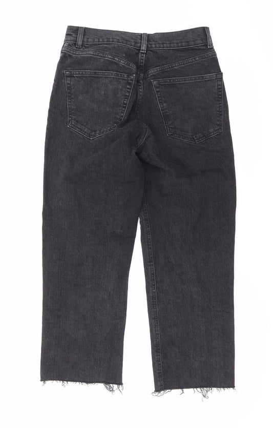 ASOS Womens Black Cotton Straight Jeans Size 28 L23 in Regular Zip