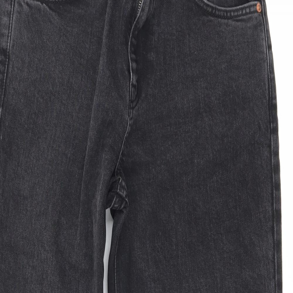 ASOS Womens Black Cotton Straight Jeans Size 28 L23 in Regular Zip