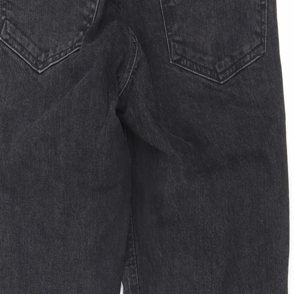 ASOS Womens Black Cotton Straight Jeans Size 28 L23 in Regular Zip