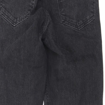 ASOS Womens Black Cotton Straight Jeans Size 28 L23 in Regular Zip