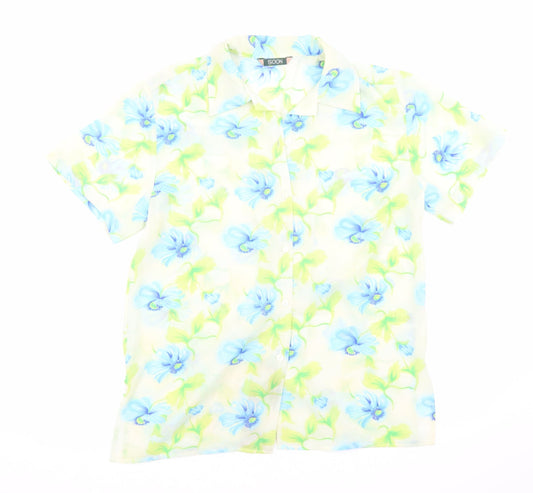 Womens UK Size 12 Soon Multicoloured Basic Button-Up