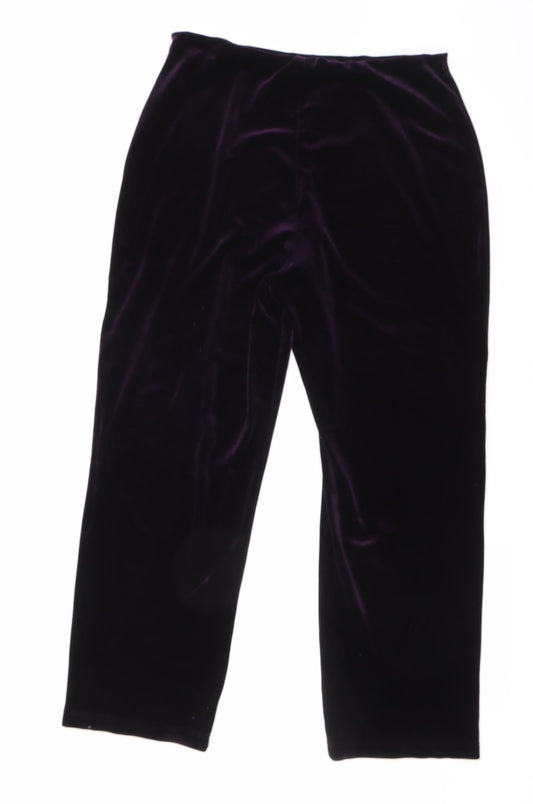 Womens UK Size 16 EWM Regular Fit Windbreaker Purple Trousers