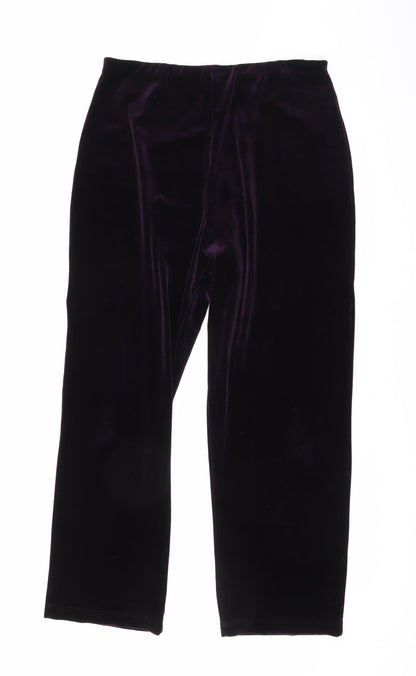 Womens UK Size 16 EWM Regular Fit Windbreaker Purple Trousers