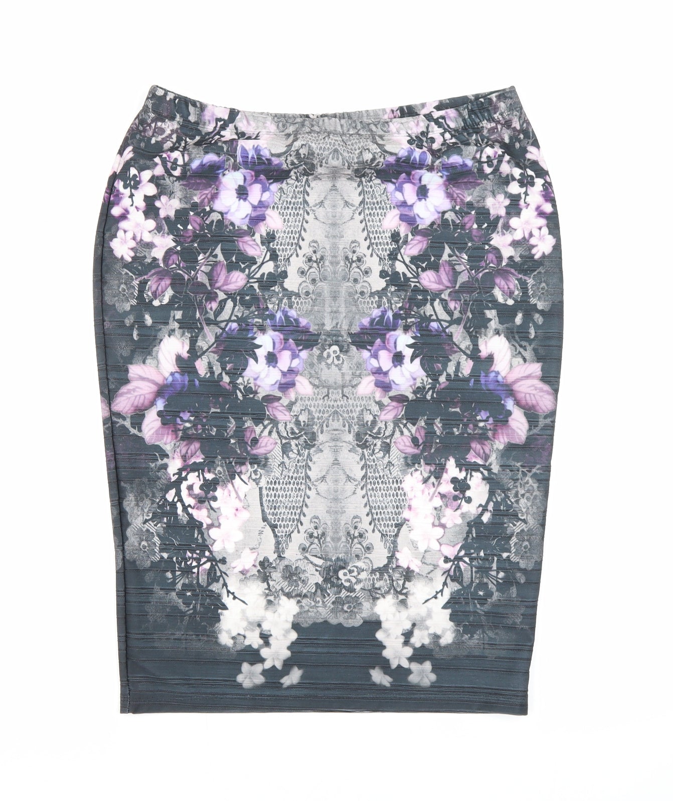 NEXT Womens Purple Floral Polyester Straight & Pencil Skirt Size 12