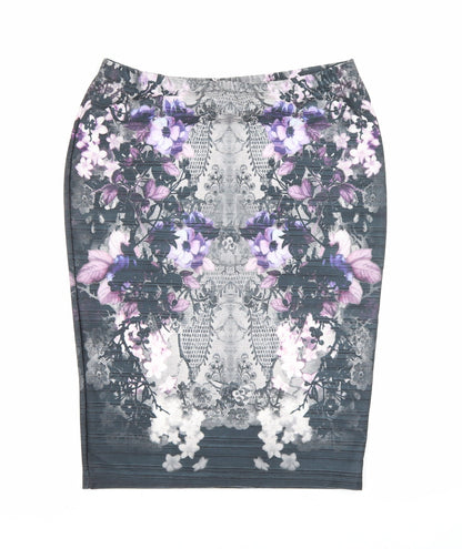 NEXT Womens Purple Floral Polyester Straight & Pencil Skirt Size 12