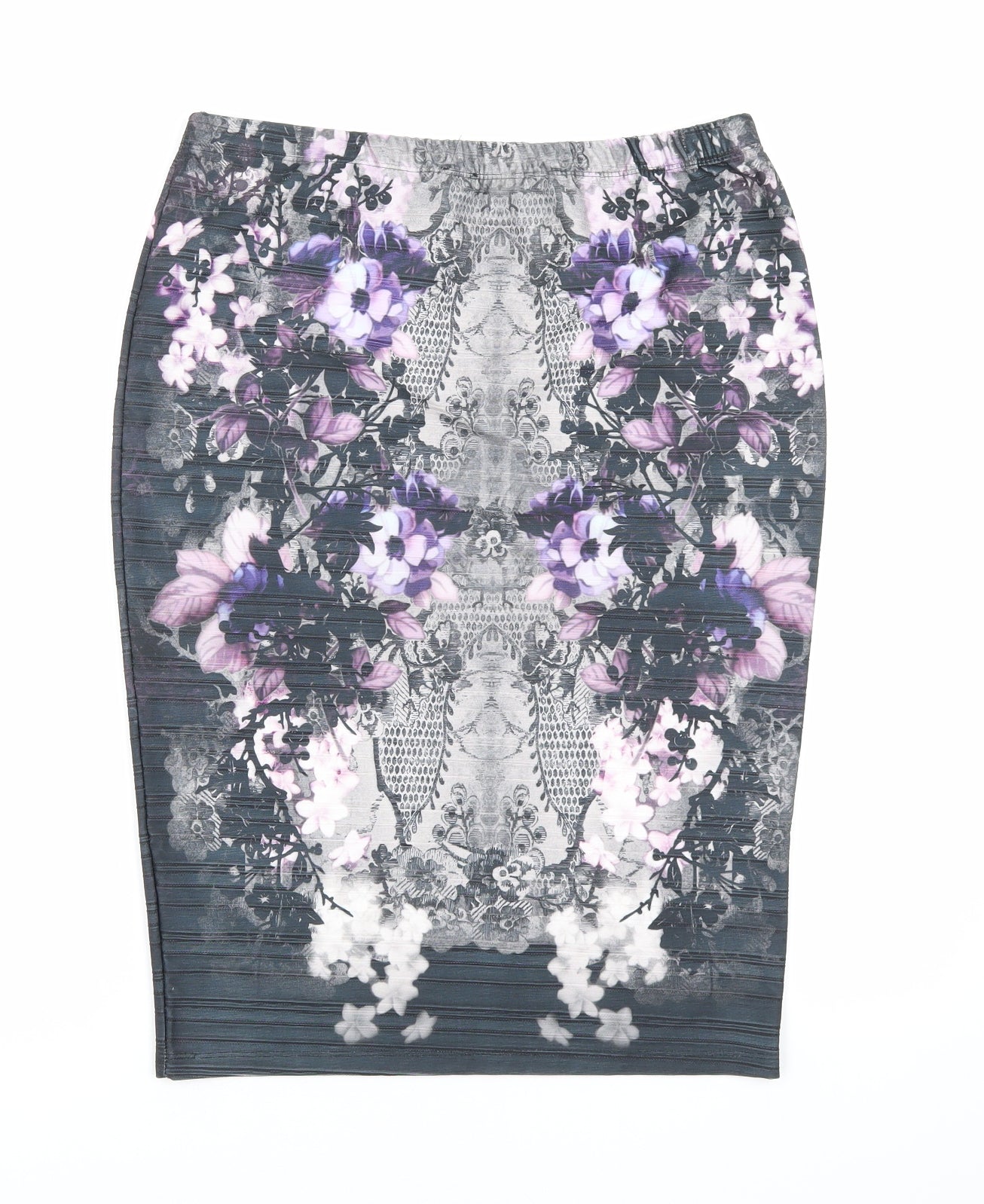 NEXT Womens Purple Floral Polyester Straight & Pencil Skirt Size 12