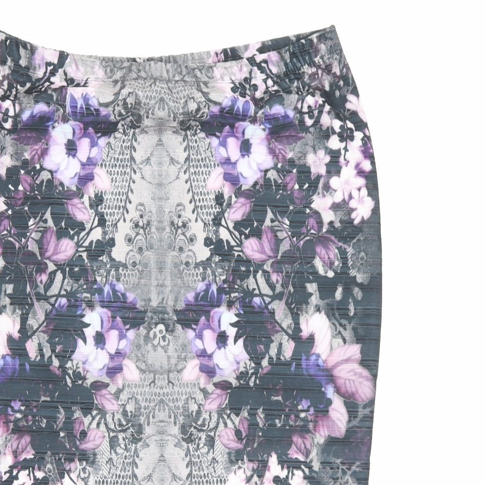 NEXT Womens Purple Floral Polyester Straight & Pencil Skirt Size 12