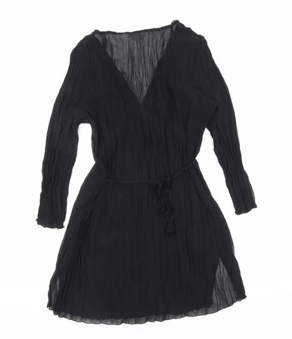 Debenhams Womens Black Polyester A-Line Size 14 V-Neck Tie