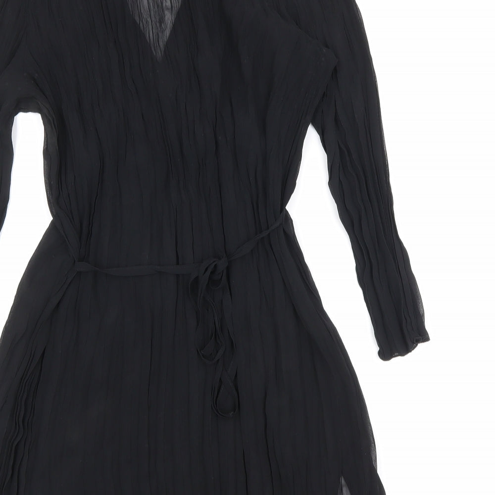 Debenhams Womens Black Polyester A-Line Size 14 V-Neck Tie