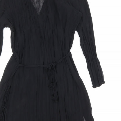 Debenhams Womens Black Polyester A-Line Size 14 V-Neck Tie