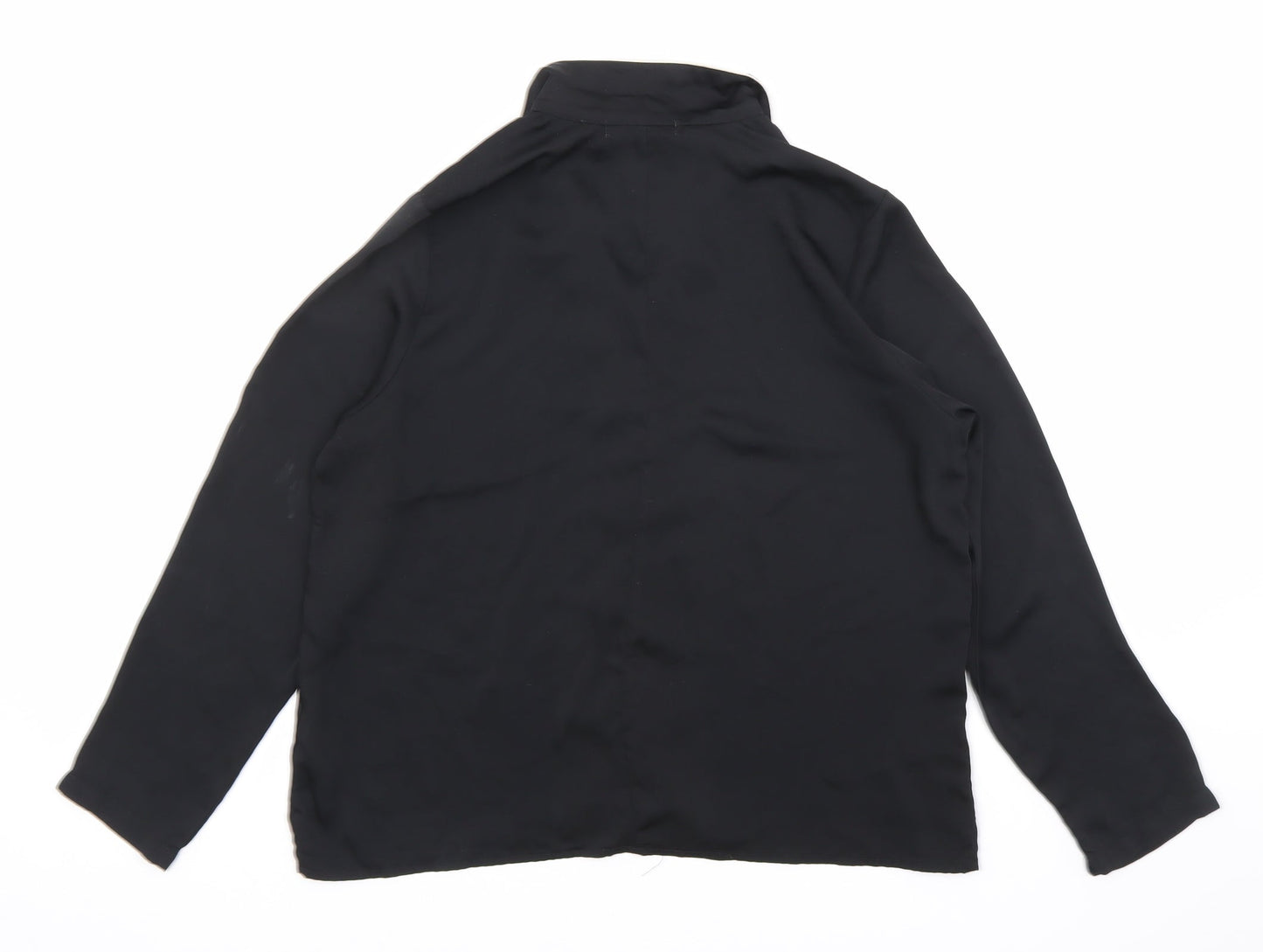 Womens UK Size S Mango Black Basic Button-Up