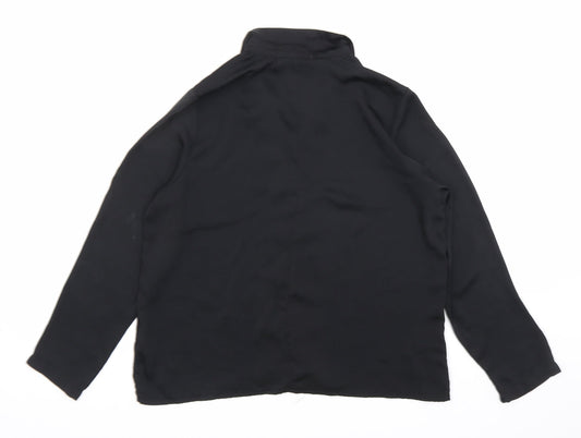 Womens UK Size S Mango Black Basic Button-Up